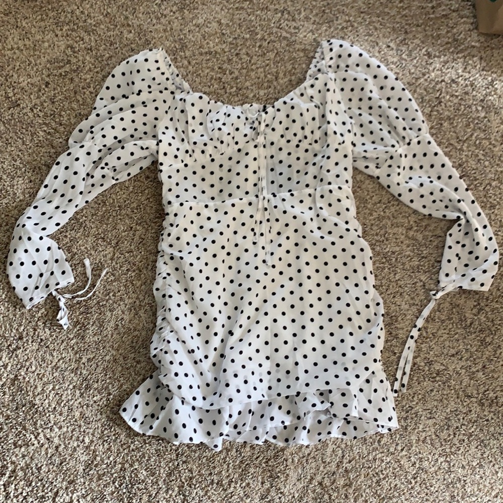 PRETTYLITTLETHING white polka dot dress